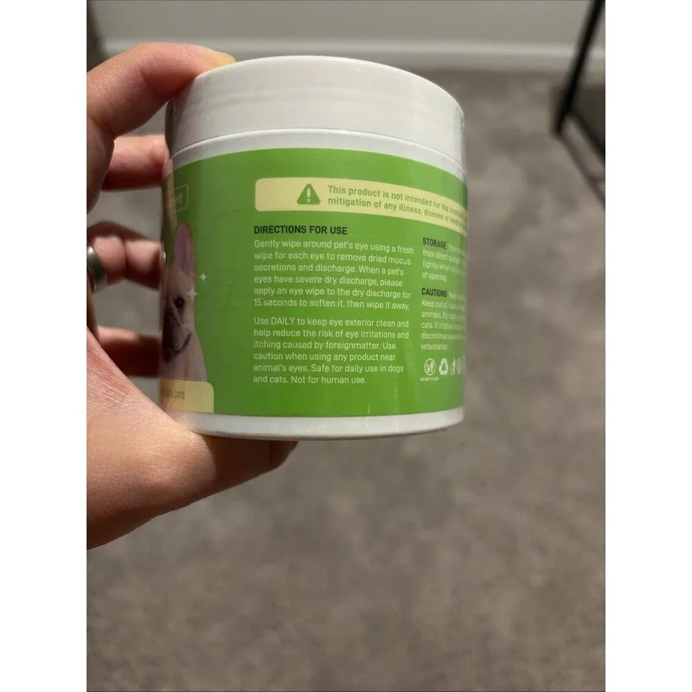 PawSono Unscented Pet Eye Wipes For Dogs & Cats , 100 Count